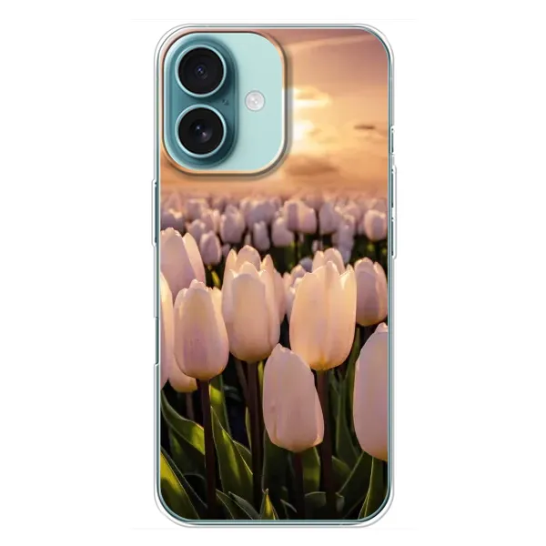 Чехол с рисунком «Закат с цветами» для iPhone 16 Plus Чехол с рисунком «Закат с цветами» для iPhone 16 Plus