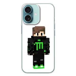 Чохли для iPhone 16 Plus (Персонажі МайнКрафт) (Зелений хлопчик)