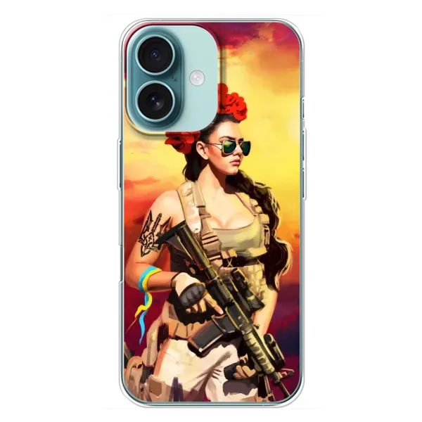 Чехол с рисунком «Женщина солдат» для iPhone 16 Plus Чехол с рисунком «Женщина солдат» для iPhone 16 Plus