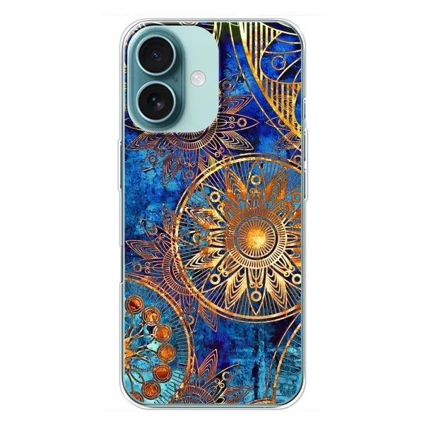 Чехол с рисунком «Золотые узоры» для iPhone 16 Plus Чехол с рисунком «Золотые узоры» для iPhone 16 Plus