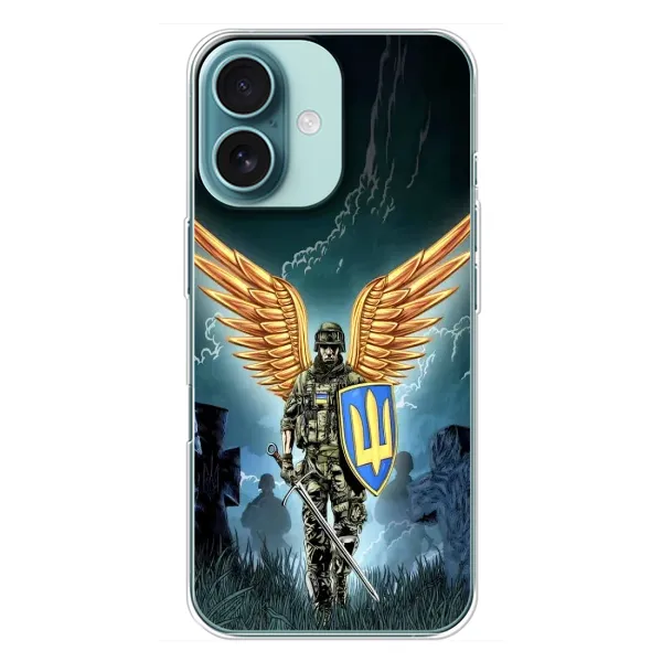 Чехол с рисунком «ЗСУ з крильями» для iPhone 16 Plus Чехол с рисунком «ЗСУ з крильями» для iPhone 16 Plus