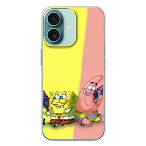 Чехлы с Патриком на iPhone 16 Plus (Звонок)