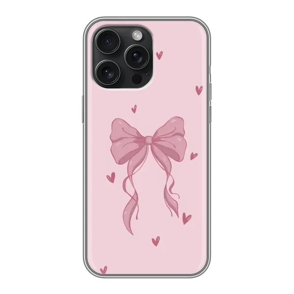 Чохол з малюнком «Бант на рожевому» для iPhone 16 Pro Max Чохол з малюнком «Бант на рожевому» для iPhone 16 Pro Max