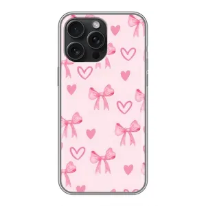 Чехол банты для iPhone 16 Pro Max (Бантики и сердечки)