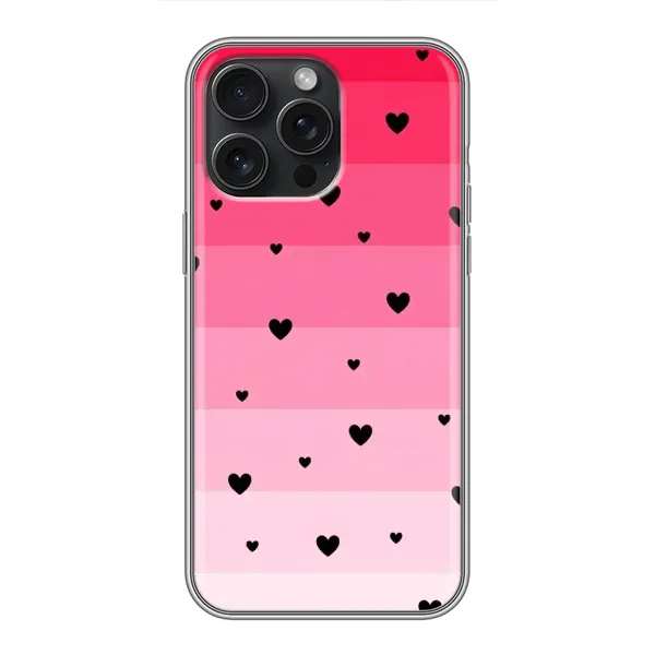Чехол с рисунком «Чорные сердечки» для iPhone 16 Pro Max Чехол с рисунком «Чорные сердечки» для iPhone 16 Pro Max