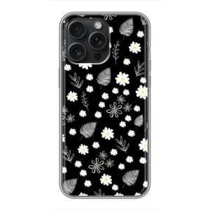 Чохли з тематикою "КВІТИ" на iPhone 16 Pro Max (цвітіння на чорному)