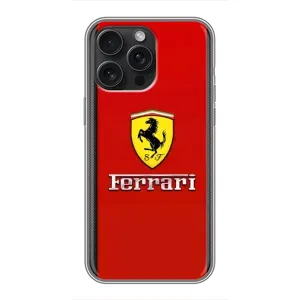 Силіконовий бампер з картинкою машини на iPhone 16 Pro Max (Ferrari Logo)