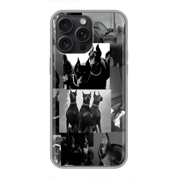 Чехол с рисунком «Коллаж Доберман» для iPhone 16 Pro Max