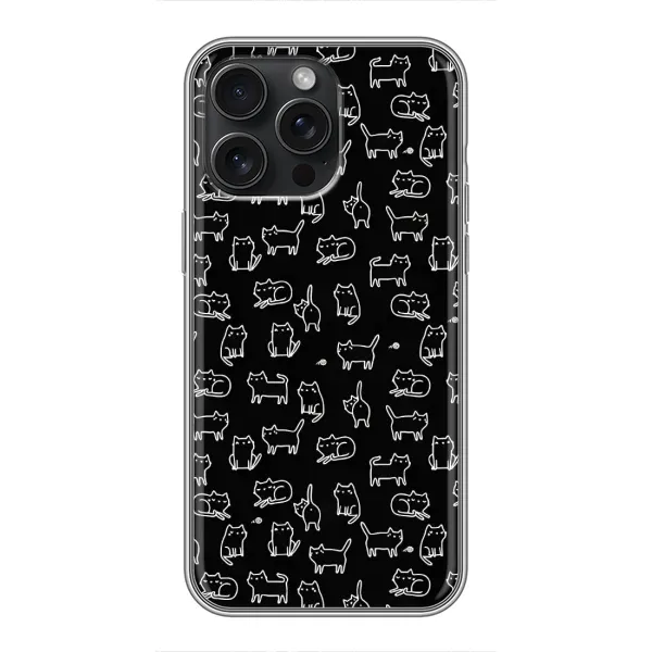 Чохол з малюнком «Котики на чорному» для iPhone 16 Pro Max