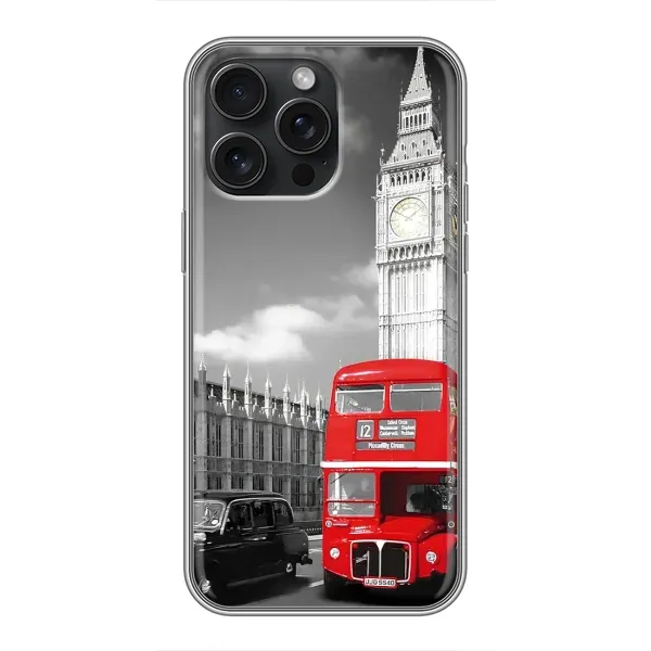 Чехол с рисунком «Красный автобус» для iPhone 16 Pro Max