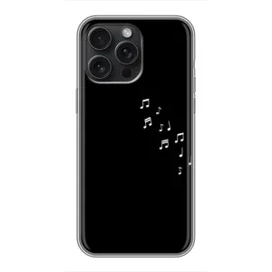 Чохол з картинками на чорному фоні для iPhone 16 Pro Max (Ноти)