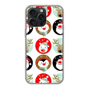 Силиконовый бампер на рождество для iPhone 16 Pro Max (Рождественский принт)