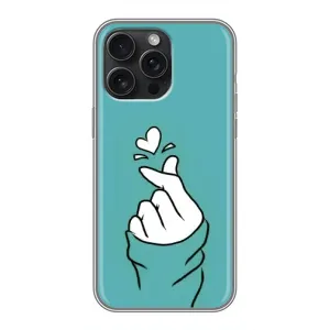 Чохол (Знак сердечка) для iPhone 16 Pro Max (Сердечко на бірюзовому)