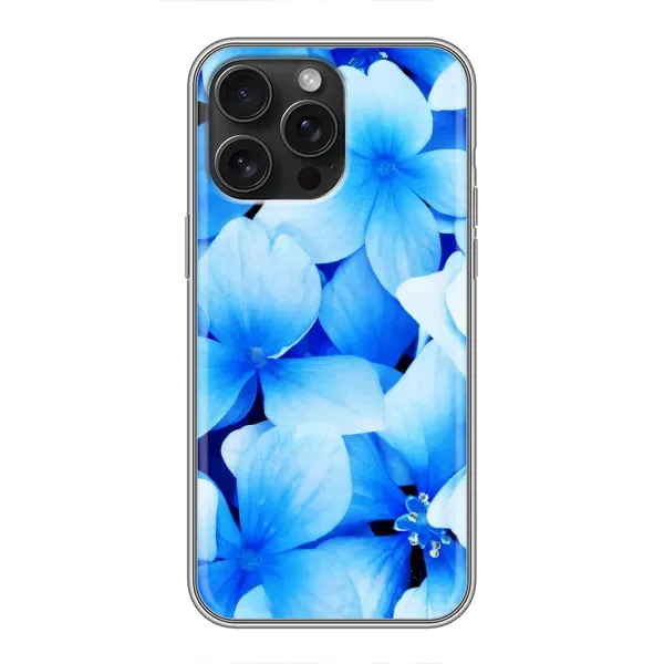 Чохол з малюнком «Сині квіти» для iPhone 16 Pro Max Чохол з малюнком «Сині квіти» для iPhone 16 Pro Max