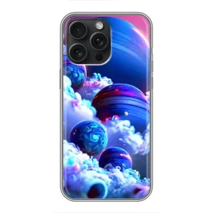 Чехлы КОСМОС для iPhone 16 Pro Max (Синие планеты)