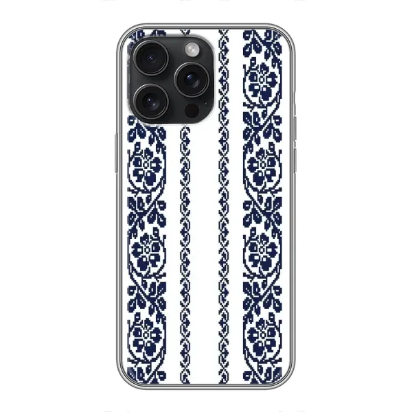 Чохол з малюнком «Синя вишиванка» для iPhone 16 Pro Max Чохол з малюнком «Синя вишиванка» для iPhone 16 Pro Max