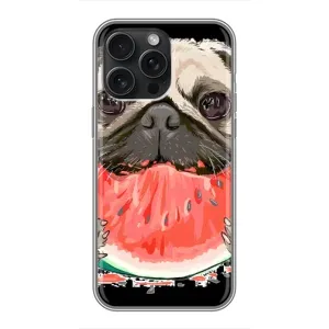 Чехол (ТПУ) Милые собачки для iPhone 16 Pro Max (Смешной Мопс)