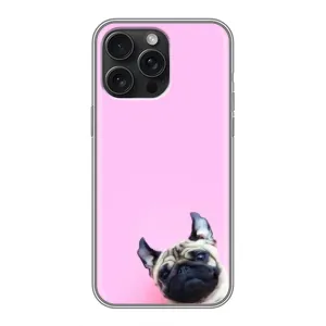 Бампер для iPhone 16 Pro Max с картинкой "Песики" (Собака на розовом)