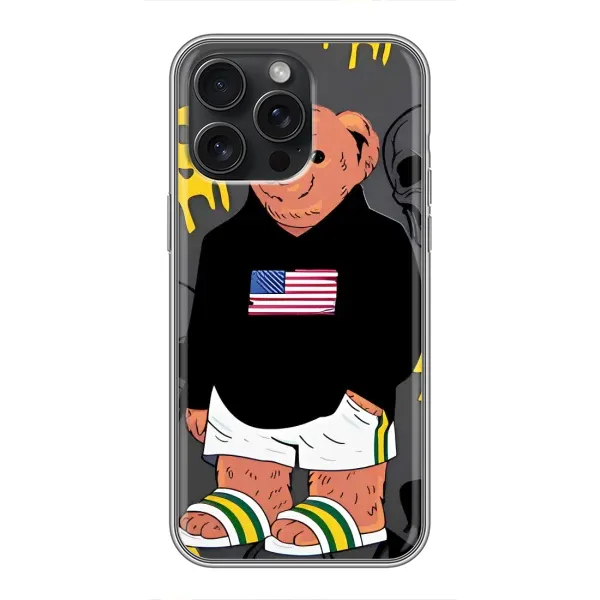 Чехол с рисунком «Teddy USA» для iPhone 16 Pro Max
