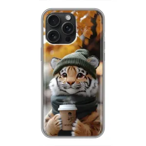 Печатный чехол «Зверята с кофе» для iPhone 16 Pro Max (Тигр с кофе)