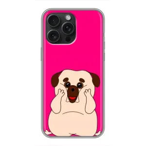 Чехол (ТПУ) Милые собачки для iPhone 16 Pro Max (Веселый Мопсик)