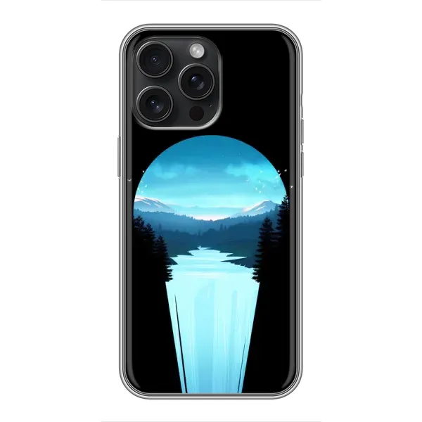 Чехол с рисунком «Синий Водопад» для iPhone 16 Pro Max