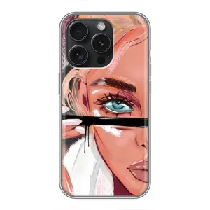 Силіконовый Чохол на iPhone 16 Pro з картинкой Модных девушек (Дівчина та вії)