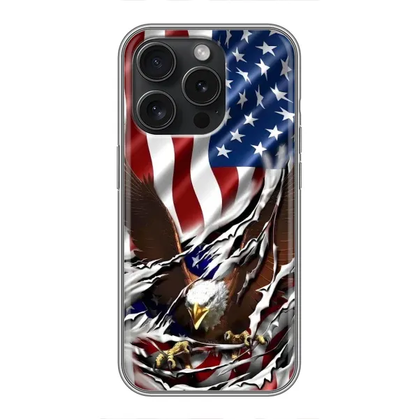 Чохол з малюнком «Прапор USA» для iPhone 16 Pro Чохол з малюнком «Прапор USA» для iPhone 16 Pro