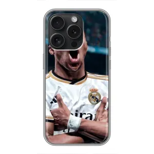 Чехол (TPU) с Футболистом на iPhone 16 Pro (Гол Мбаппе)