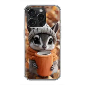 Друкований чохол 'Звірята з кавою' для iPhone 16 Pro (Гризунчик з кавою)