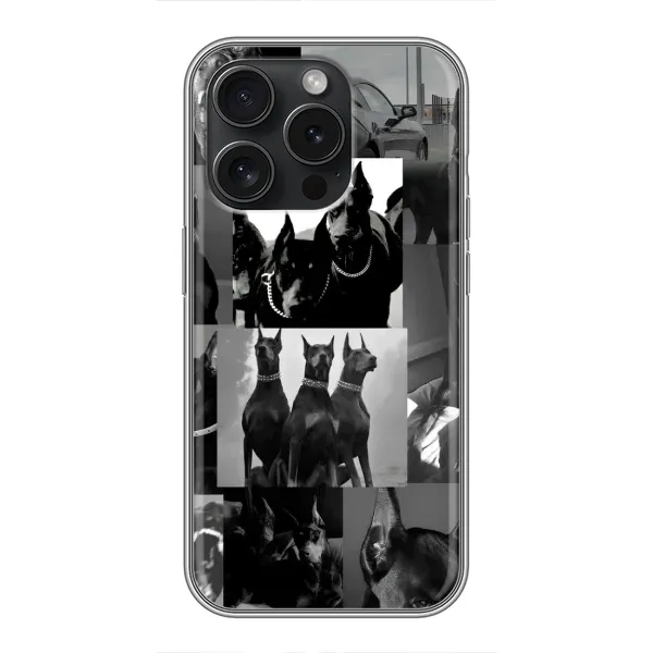 Чохол з малюнком «Колаж Доберман» для iPhone 16 Pro Чохол з малюнком «Колаж Доберман» для iPhone 16 Pro
