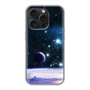 Чохол (ТПУ) з планетами на iPhone 16 Pro (Космічний вид)