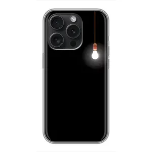 Чехол с картинками на черном фоне для iPhone 16 Pro (Лампочка)