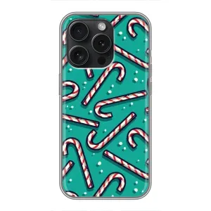 Силиконовый бампер на рождество для iPhone 16 Pro (Леденцы)