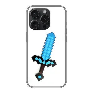 Чехлы для iPhone 16 Pro (Персонажи Майн Крафт) (Меч)