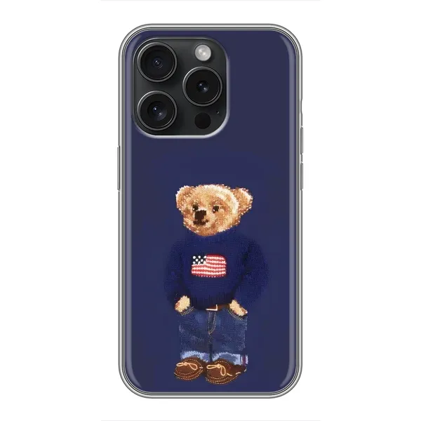 Чехол с рисунком «Мишка USA» для iPhone 16 Pro