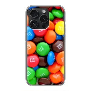 Чехол с изображением вкусной еды для iPhone 16 Pro (Разноцветные M&M'S)