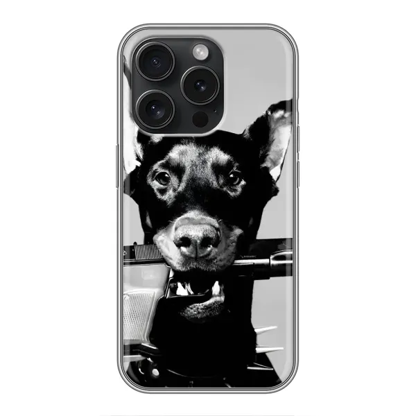Чохол з малюнком «Небезпечний доберман» для iPhone 16 Pro Чохол з малюнком «Небезпечний доберман» для iPhone 16 Pro