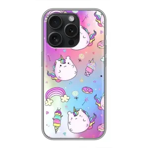 Чехол Unicorn на iPhone 16 Pro (Радуга и Единорог)