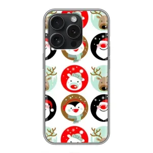 Силиконовый бампер на рождество для iPhone 16 Pro (Рождественский принт)