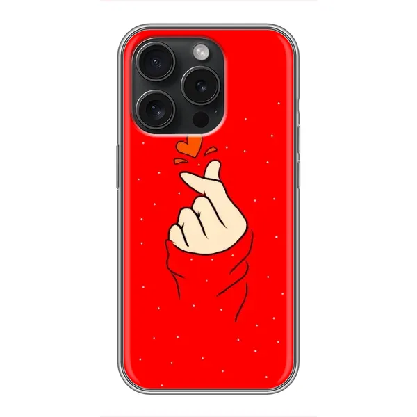 Чехол с рисунком «Сердце на красном» для iPhone 16 Pro Чехол с рисунком «Сердце на красном» для iPhone 16 Pro