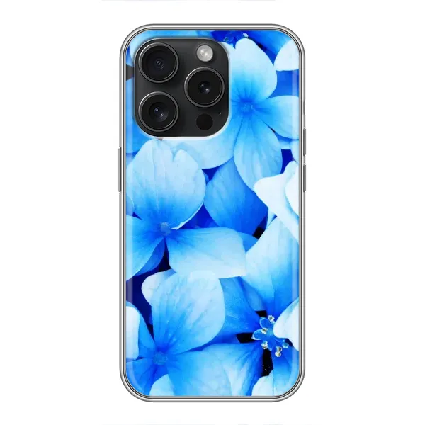 Чехол с рисунком «Синие цветы» для iPhone 16 Pro Чехол с рисунком «Синие цветы» для iPhone 16 Pro