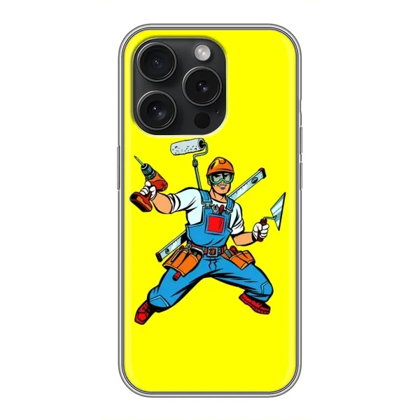 Чехол с рисунком «Строитель» для iPhone 16 Pro Чехол с рисунком «Строитель» для iPhone 16 Pro