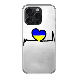 Силиконовый Чехол на iPhone 16 Pro (Я-Украина) (Украинская кардиограмма)