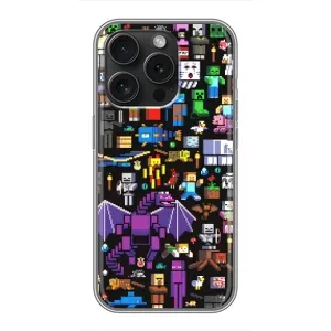 Чехол майнкрафт для iPhone 16 Pro (Все персонажи)