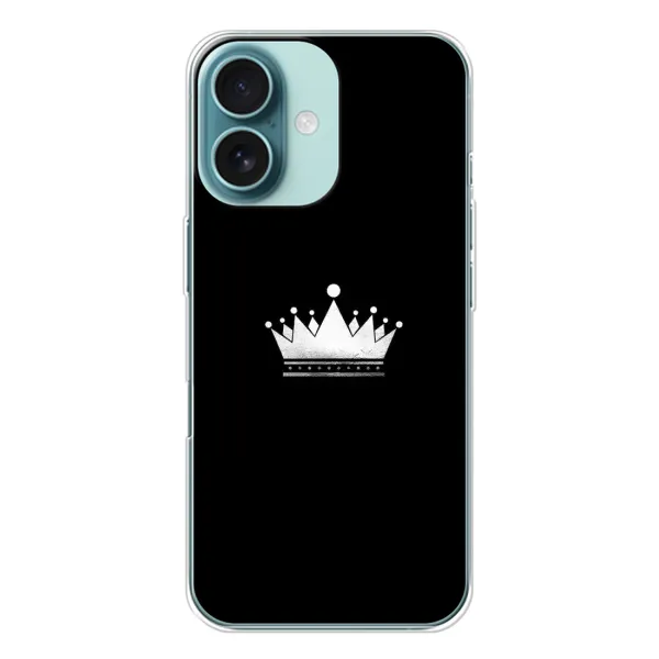 Чехол с рисунком «Белая корона» для iPhone 16 Чехол с рисунком «Белая корона» для iPhone 16