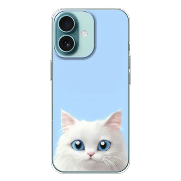 Чехол с рисунком «Белый кот» для iPhone 16 Чехол с рисунком «Белый кот» для iPhone 16