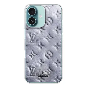 Текстурный Чехол Louis Vuitton для Айфон 16 (Белый ЛВ)