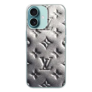 Текстурный Чехол Louis Vuitton для Айфон 16 (Бежевый ЛВ)