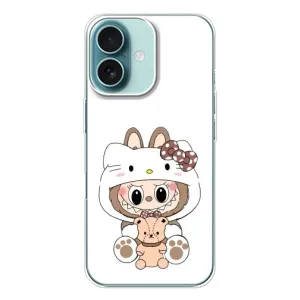 Чехол с принтом Лабубу для iPhone 16 (Белый Лабубу)